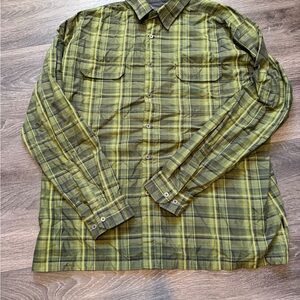 Kuhl Green Plaid Casual Button Down Shirt
